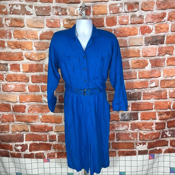 Vintage one piece dress romper blue size 12 - Picture 9 of 16